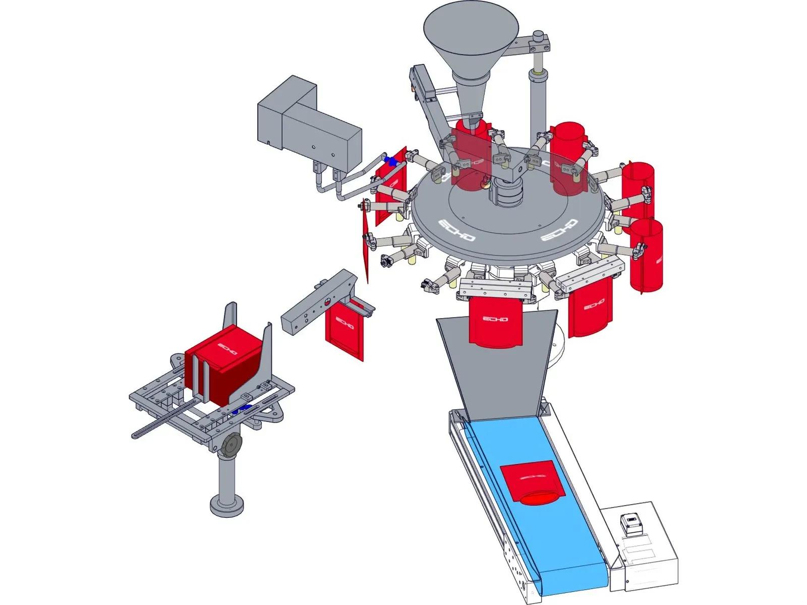 MR9-300R bag feeding layout (vertical bag magazine)