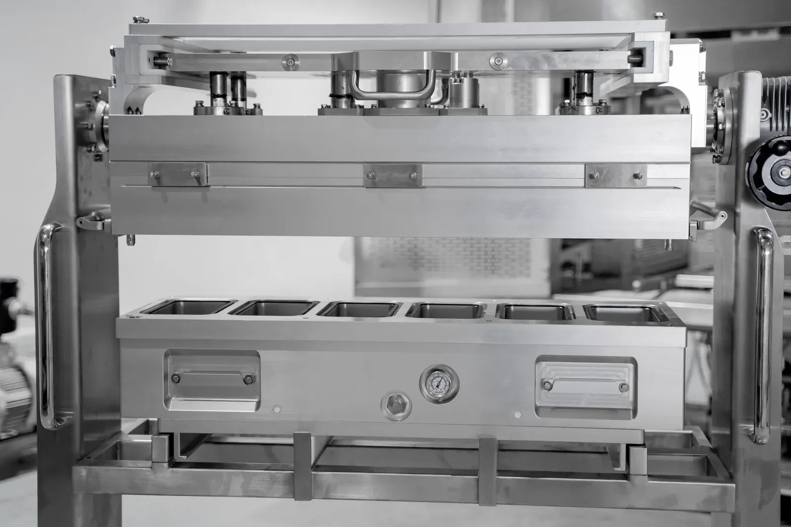 Six-cavity die set parked on the mold cart